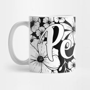 Peace and flowers Mug